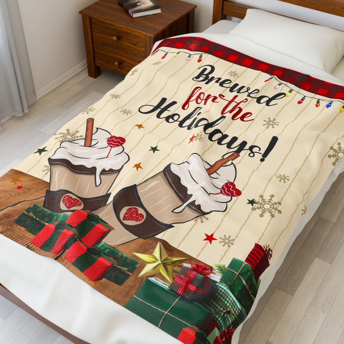 Cozy Holiday Blanket, Soft Plush Blanket, Christmas Gift, Snuggle Blanket, Brewed for the Holidays