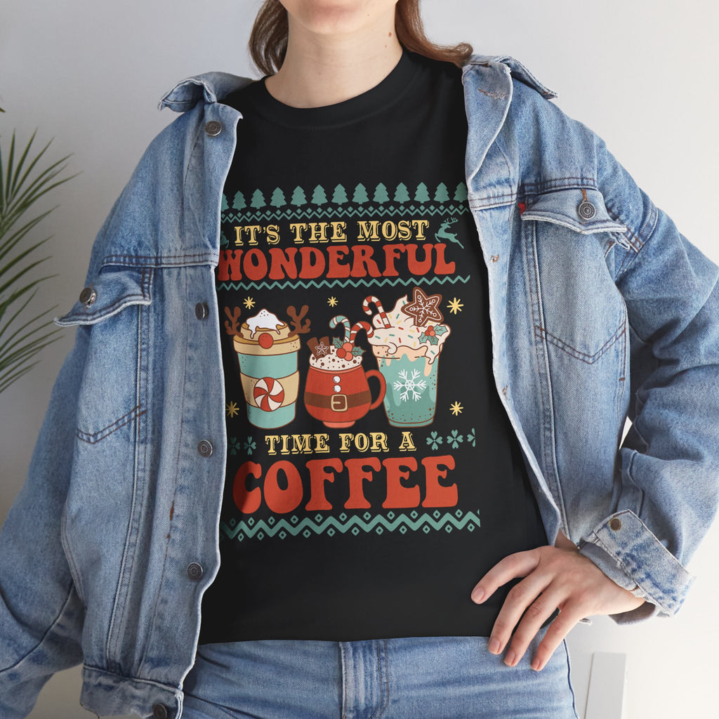 Coffee T‑Shirt — "It's the Most Wonderful Time for a Coffee" Holiday Tee