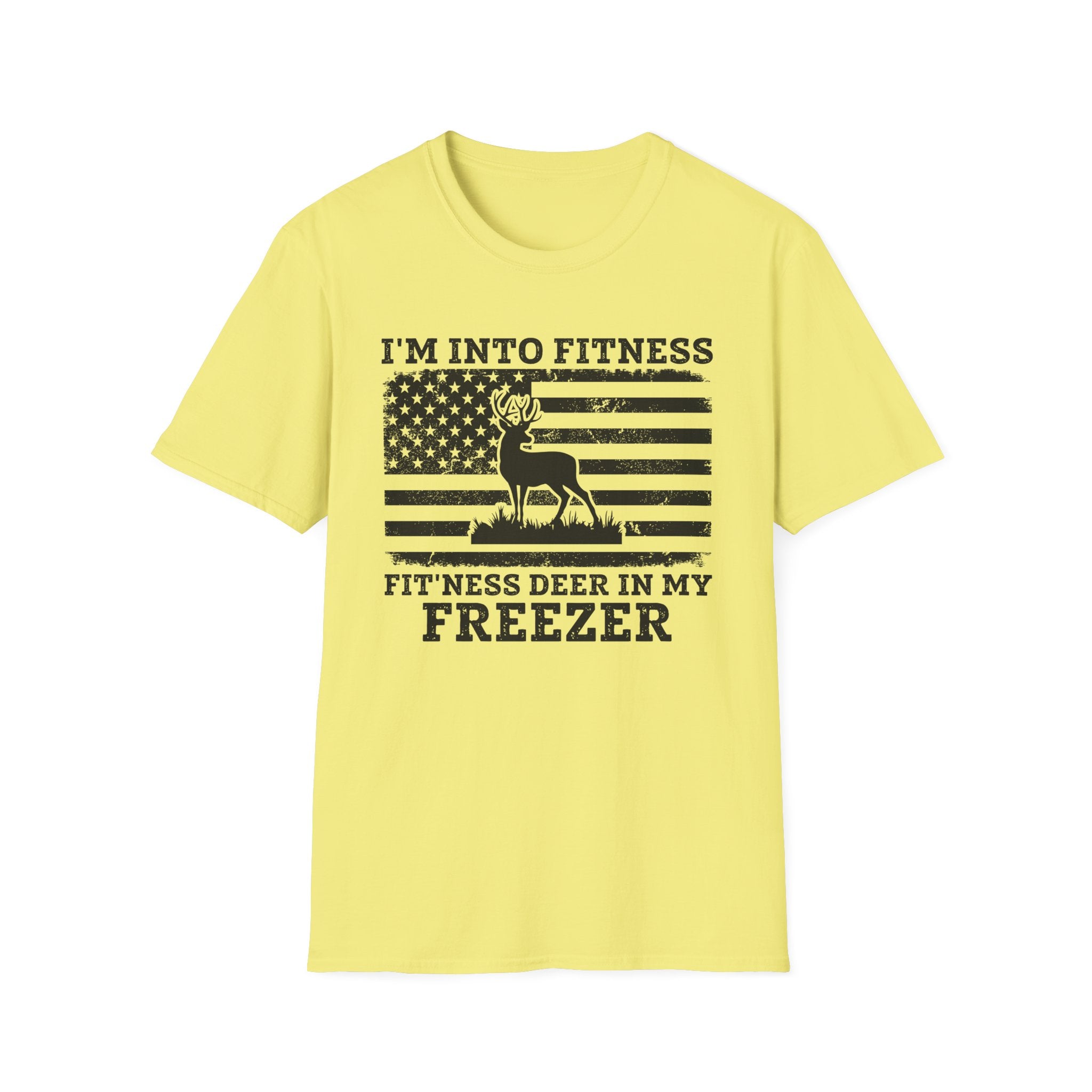 I'm Into Fitness Deer Graphic T-Shirt - Unisex Softstyle Tee for Outdoor Enthusiasts