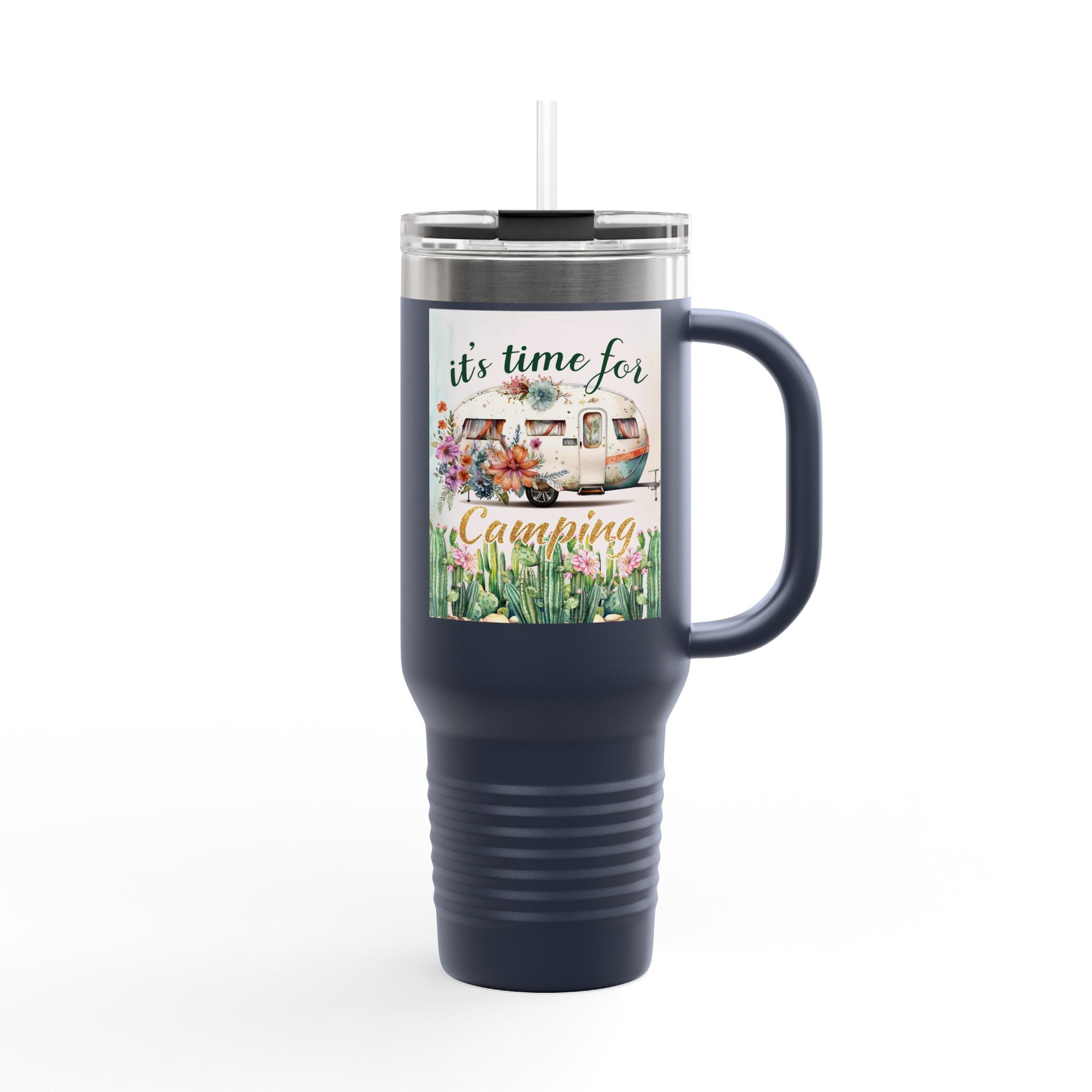 Camping Insulated Travel Mug - 40oz, Perfect for Outdoor Adventures, Hiking, Road Trips, Gifts for Campers, Summer Fun
