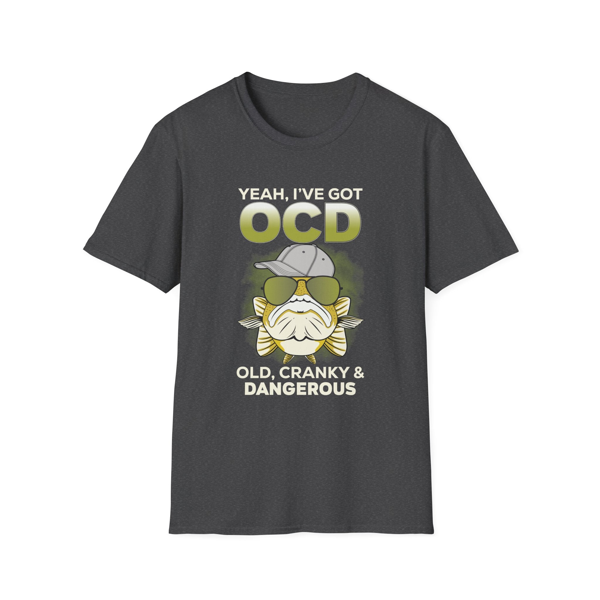 Funny OCD T-Shirt - Old, Cranky & Dangerous Graphic Tee for Fishing Enthusiasts