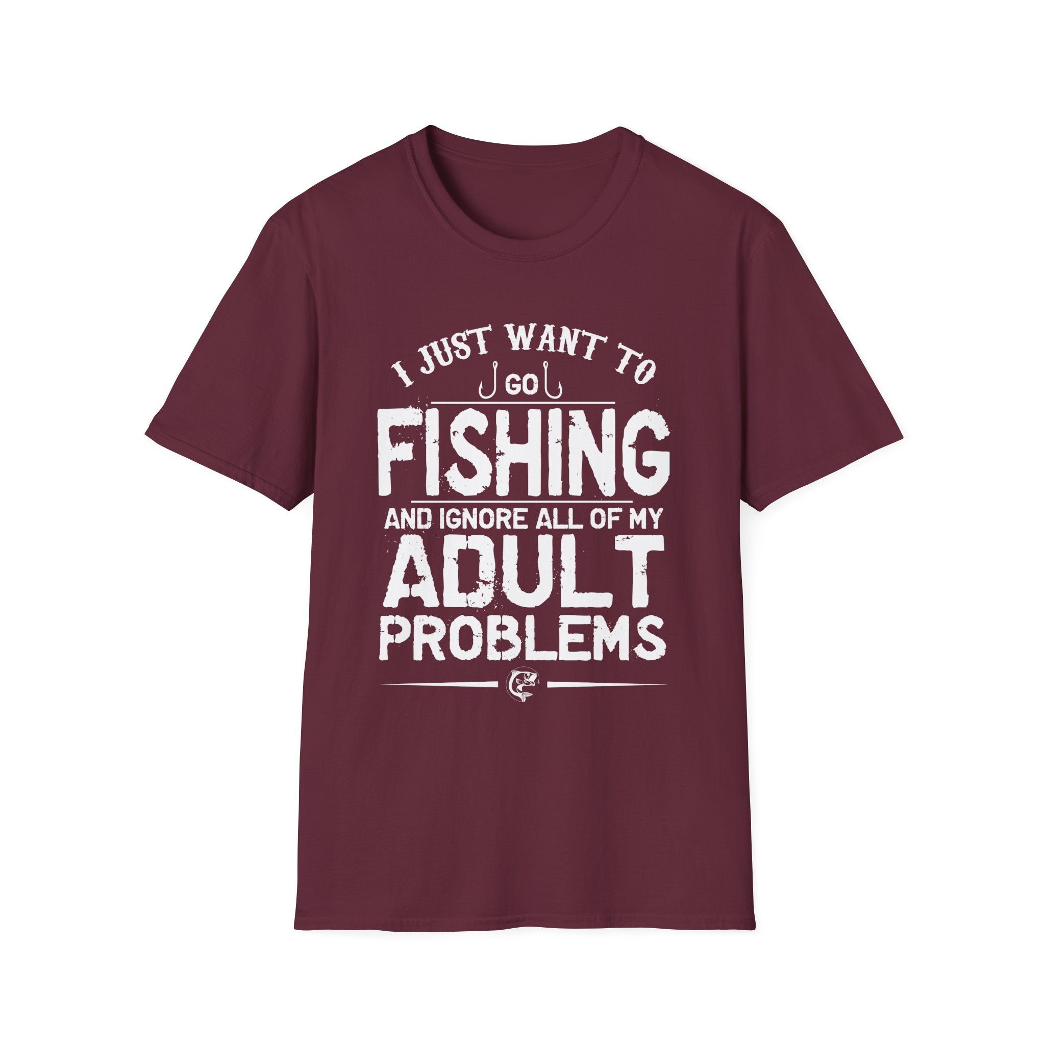 I Just Want to Fish Unisex Softstyle T-Shirt - Funny Fishing Apparel