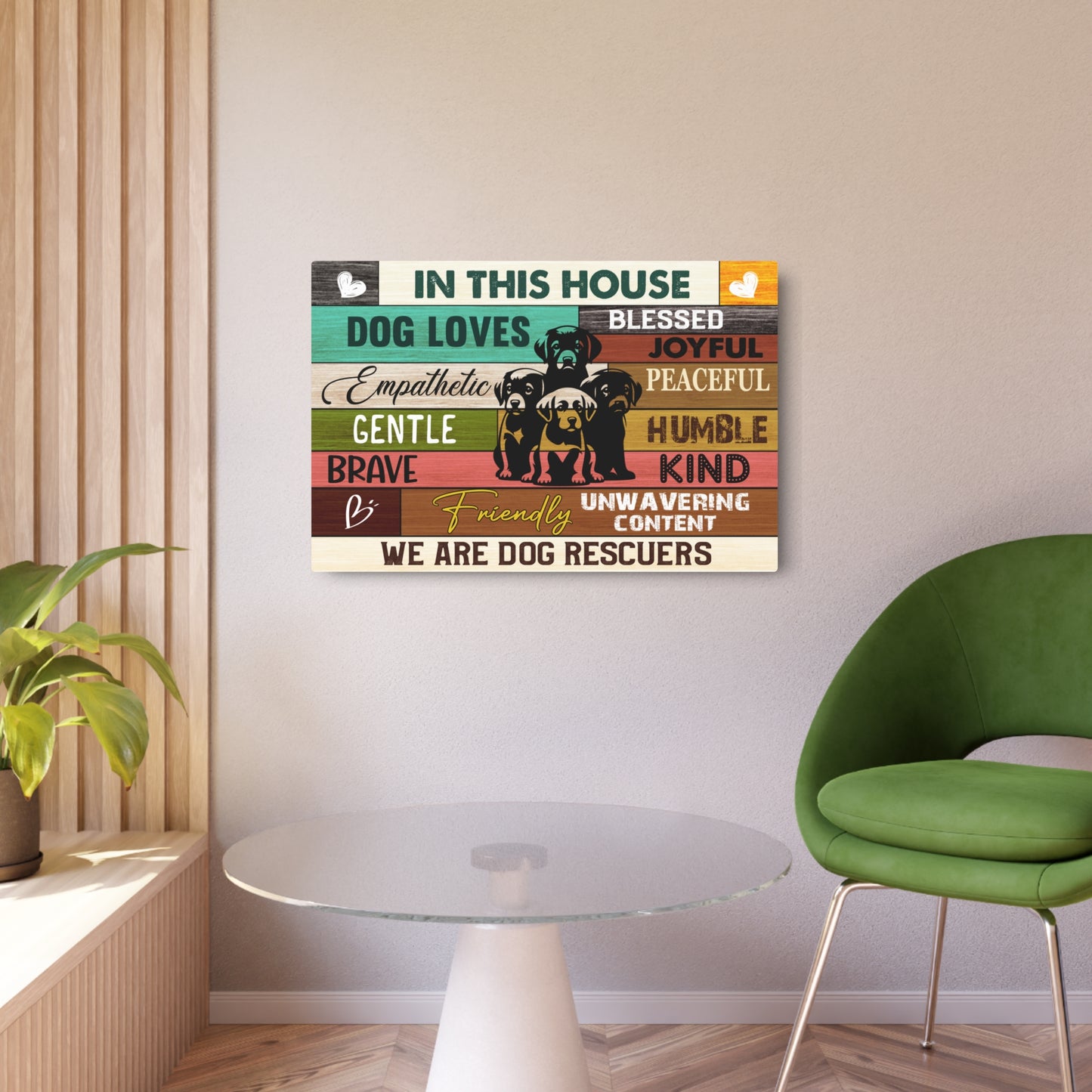 Dog Rescue Metal Art Sign, Inspirational Pet Decor, Dog Lover Gift, Wall Art for Home, Gifts for Animal Activists, Motivational Sign