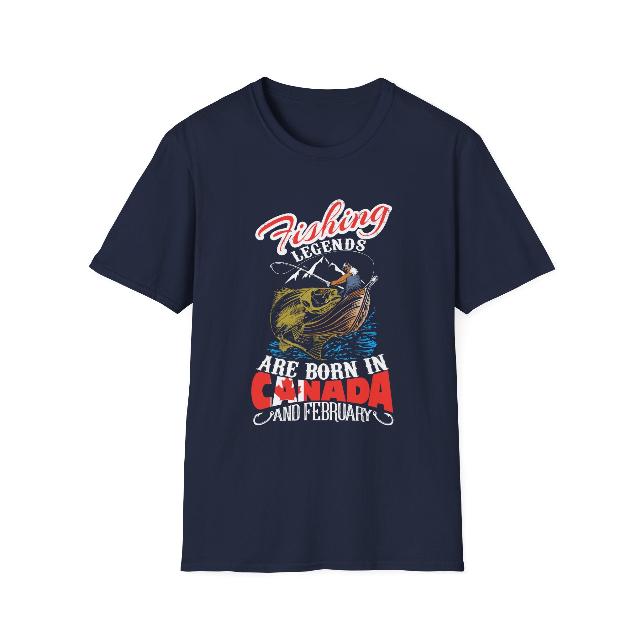 Canada Fishing Unisex Softstyle T-Shirt - Fun Graphic Tee for Outdoor Lovers