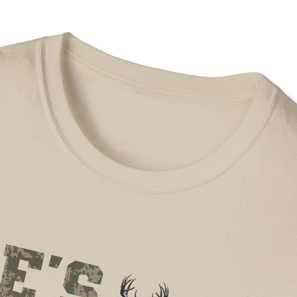 Men's Camo Print Hunting T-Shirt - He's Hunting