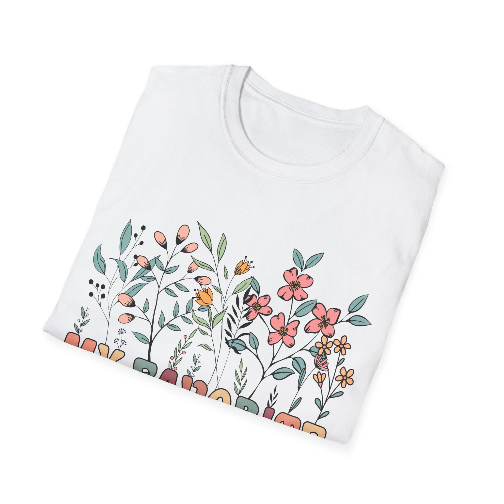 Floral Grandma T-Shirt - My Favorite People Call Me - Unisex Softstyle Tee