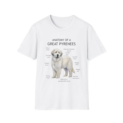Great Pyrenees Anatomy T-Shirt, Dog Lover Gift, Pet Parenting Tee, Animal Facts Apparel, Unique Pet Owner Shirt