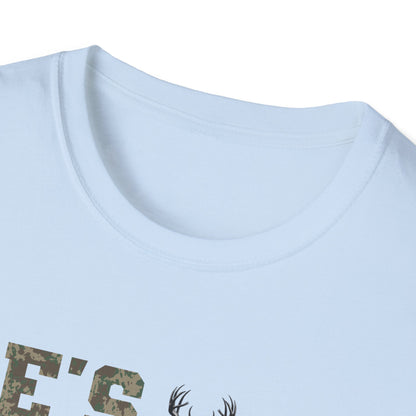 Men's Camo Print Hunting T-Shirt - He's Hunting
