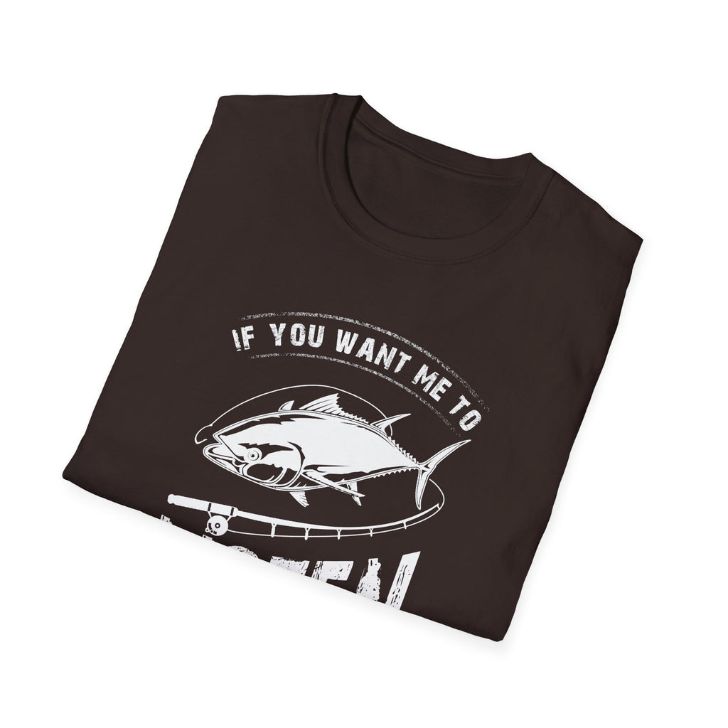 Fishing Enthusiast Unisex Softstyle T-Shirt - 'If You Want Me to Listen to You Talk About Fishing'