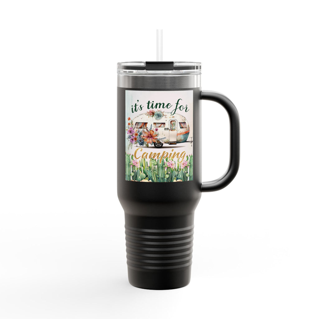 Camping Insulated Travel Mug - 40oz, Perfect for Outdoor Adventures, Hiking, Road Trips, Gifts for Campers, Summer Fun