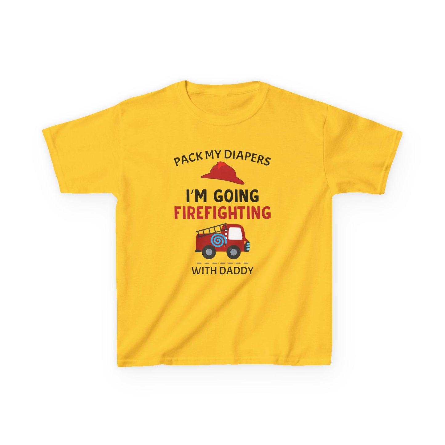 Firefighter Kids Tee - "Pack My Diapers, I'm Going Firefighting with Daddy",,,..
