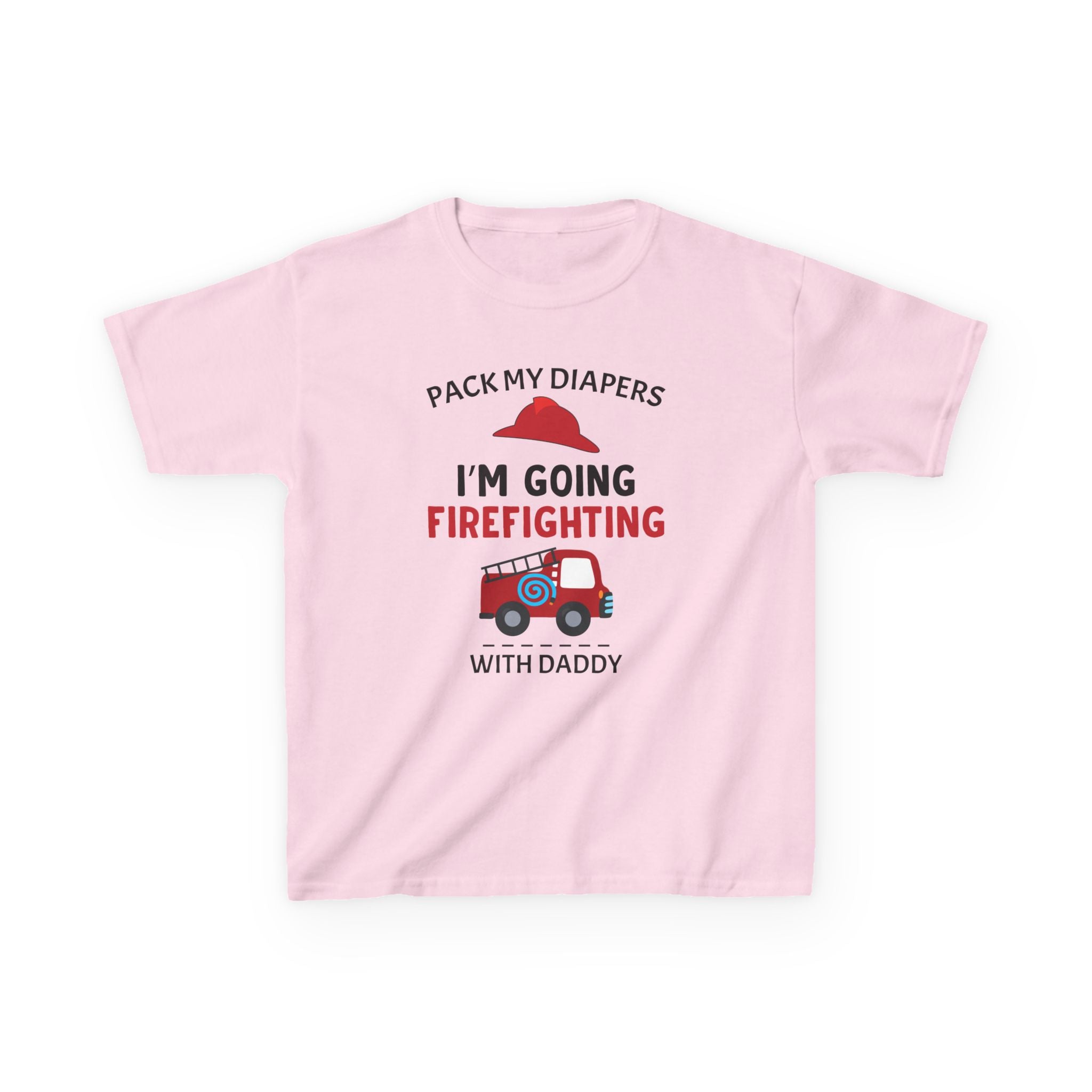 Firefighter Kids Tee - "Pack My Diapers, I'm Going Firefighting with Daddy",,,..