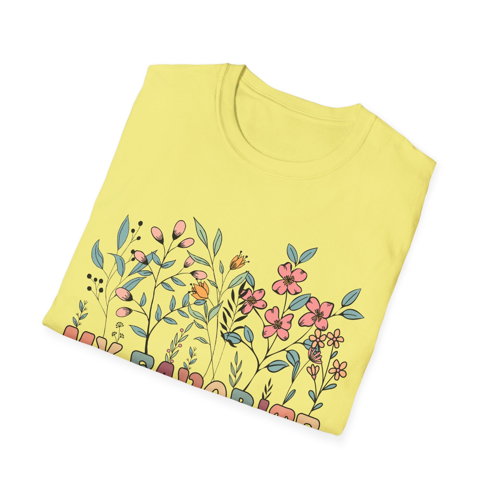 Floral Grandma T-Shirt - My Favorite People Call Me - Unisex Softstyle Tee