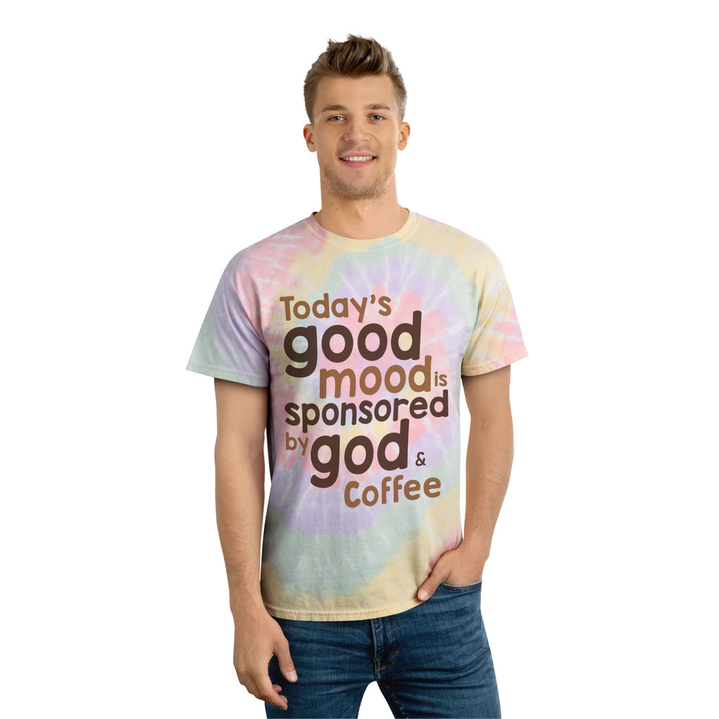 Colorful Tie-Dye Tee - Good Mood Inspired T-Shirt, Summer Vibes, Pastel Spiral Design, Unique Gift, Coffee Lovers Tee