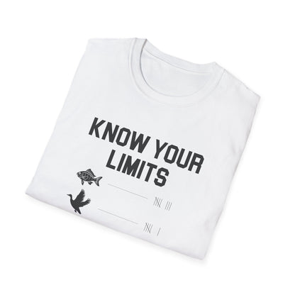 Unisex Softstyle T-Shirt - Know Your Limits | Motivational Tee, Gift for Nature Lovers, Inspirational Attire, Outdoor Adventure Shirt