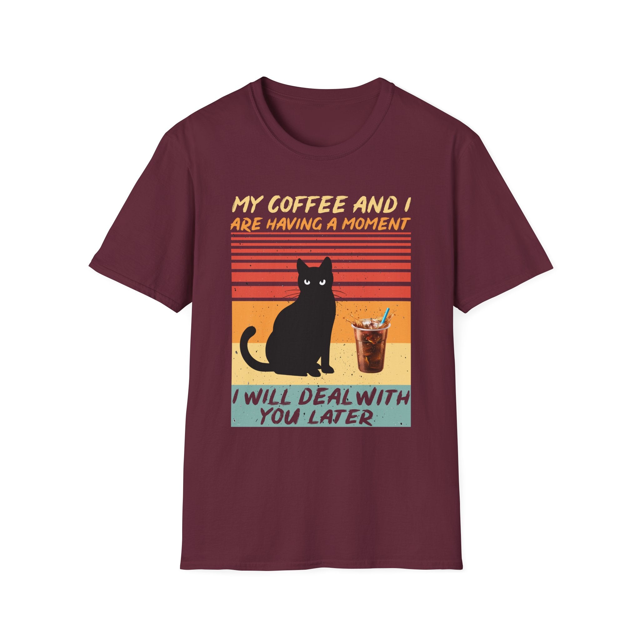Vintage Cat Coffee T-Shirt | Funny Pet Lover Gift, Coffee Enthusiast Apparel, Casual Wear, Unisex Tee, Cat Mom Shirt