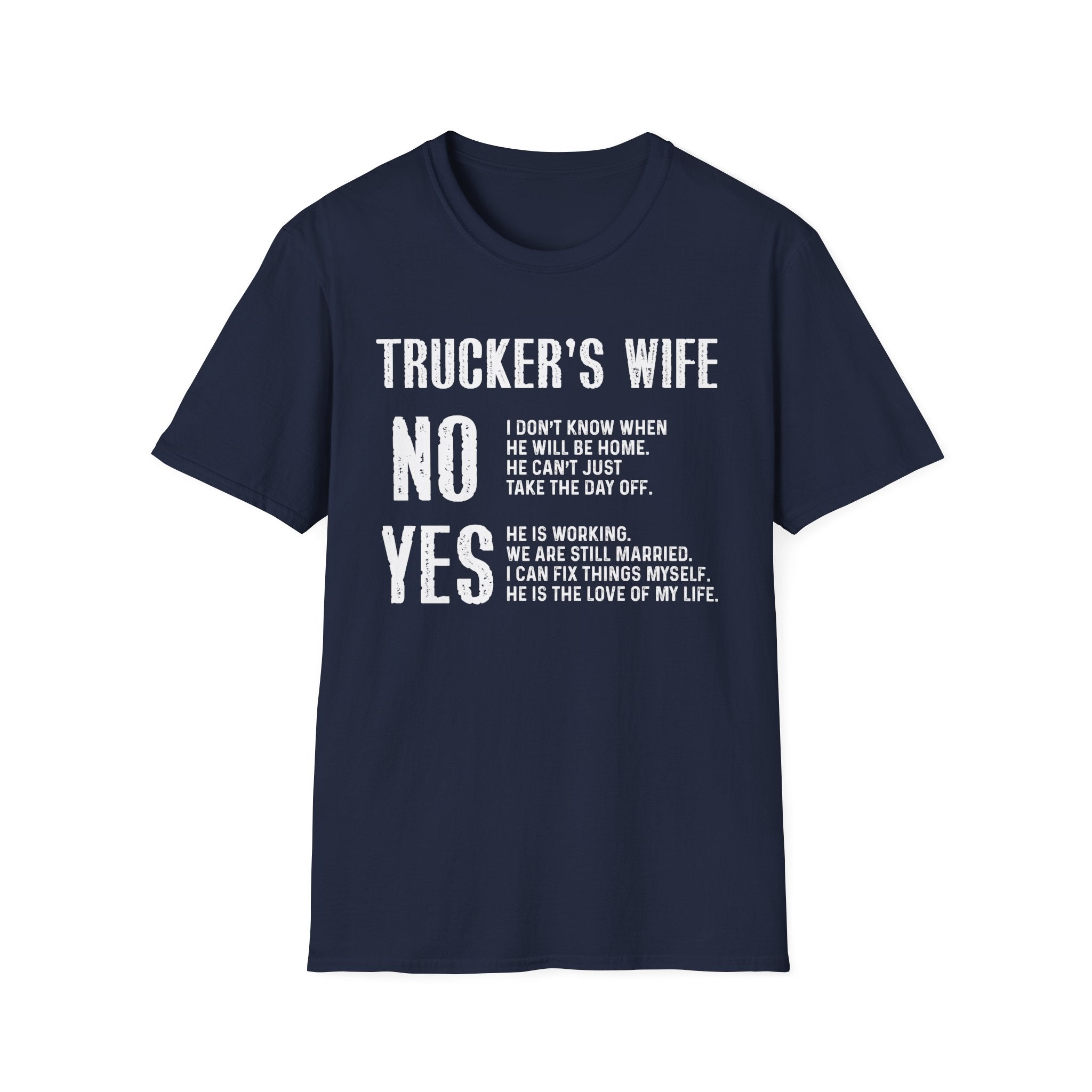 Trucker's Wife Tee, Funny Unisex Jersey Tee, Wife Gift, Trucker Apparel, Casual Humor T-Shirt
