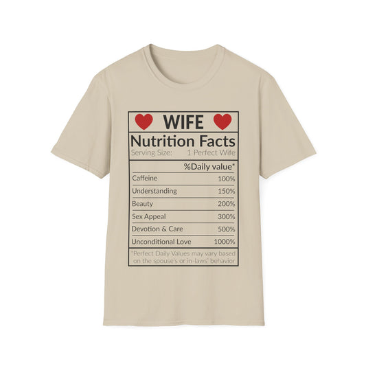 Humorous Wife Nutrition Facts T-Shirt | Perfect Gift for Spouses