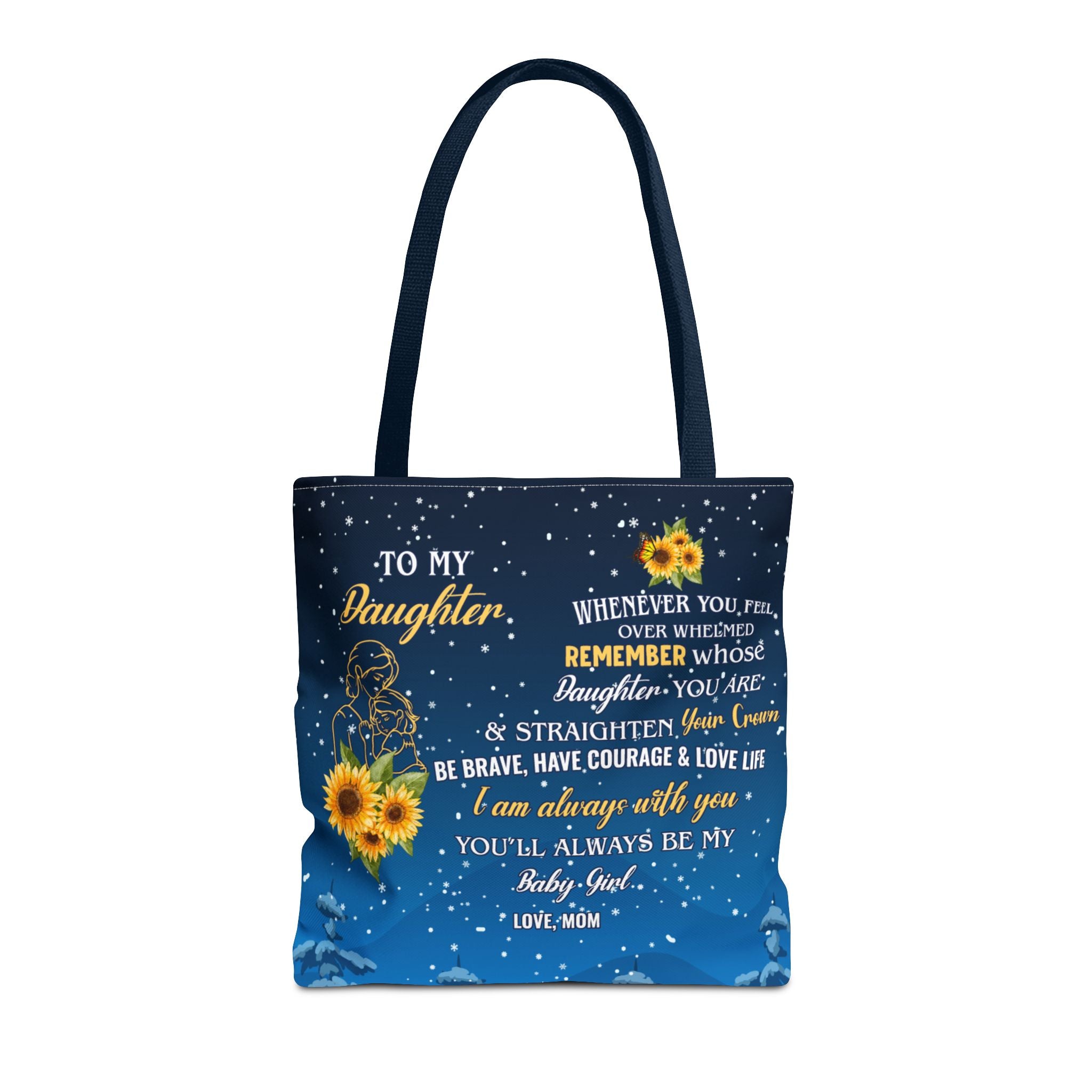 Heartfelt Sunflower Tote Bag for Daughters | Inspirational Gift | Birthday, Graduation, Mother's Day, Everyday Use, Floral Art