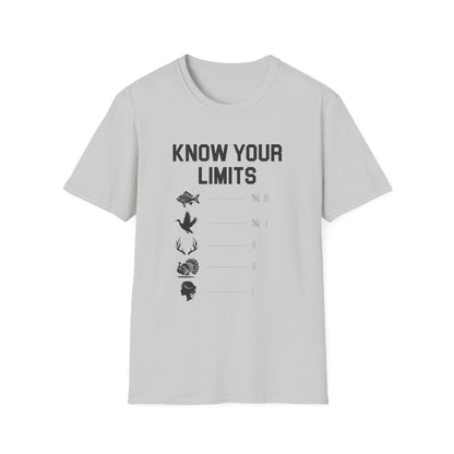 Unisex Softstyle T-Shirt - Know Your Limits | Motivational Tee, Gift for Nature Lovers, Inspirational Attire, Outdoor Adventure Shirt