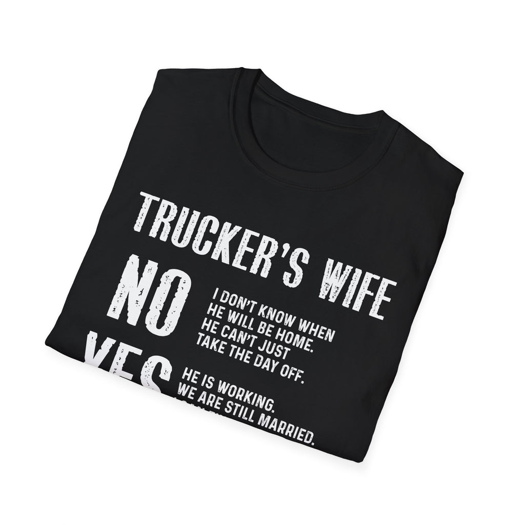 Trucker's Wife Tee, Funny Unisex Jersey Tee, Wife Gift, Trucker Apparel, Casual Humor T-Shirt