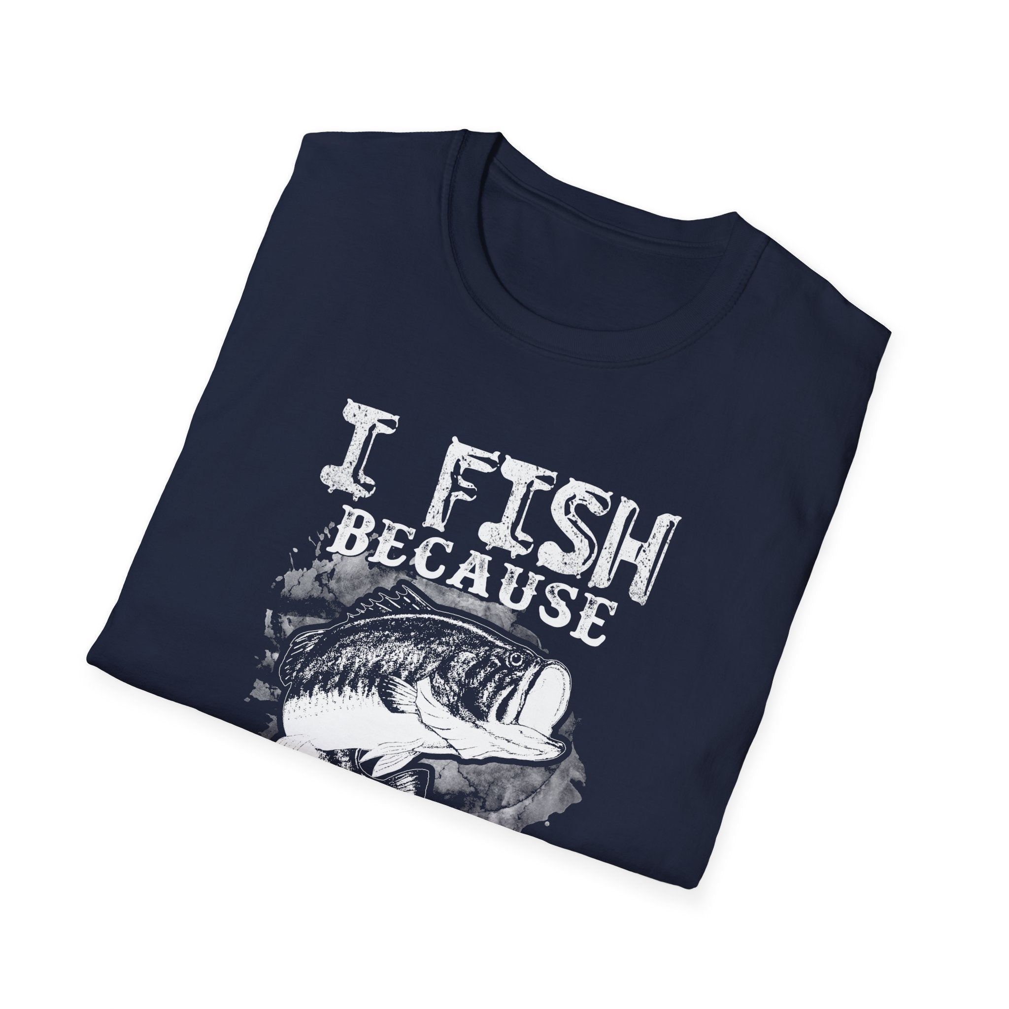 I Fish Because Punching People Is Frowned Upon T-Shirt | Funny Fishing Shirt for Anglers