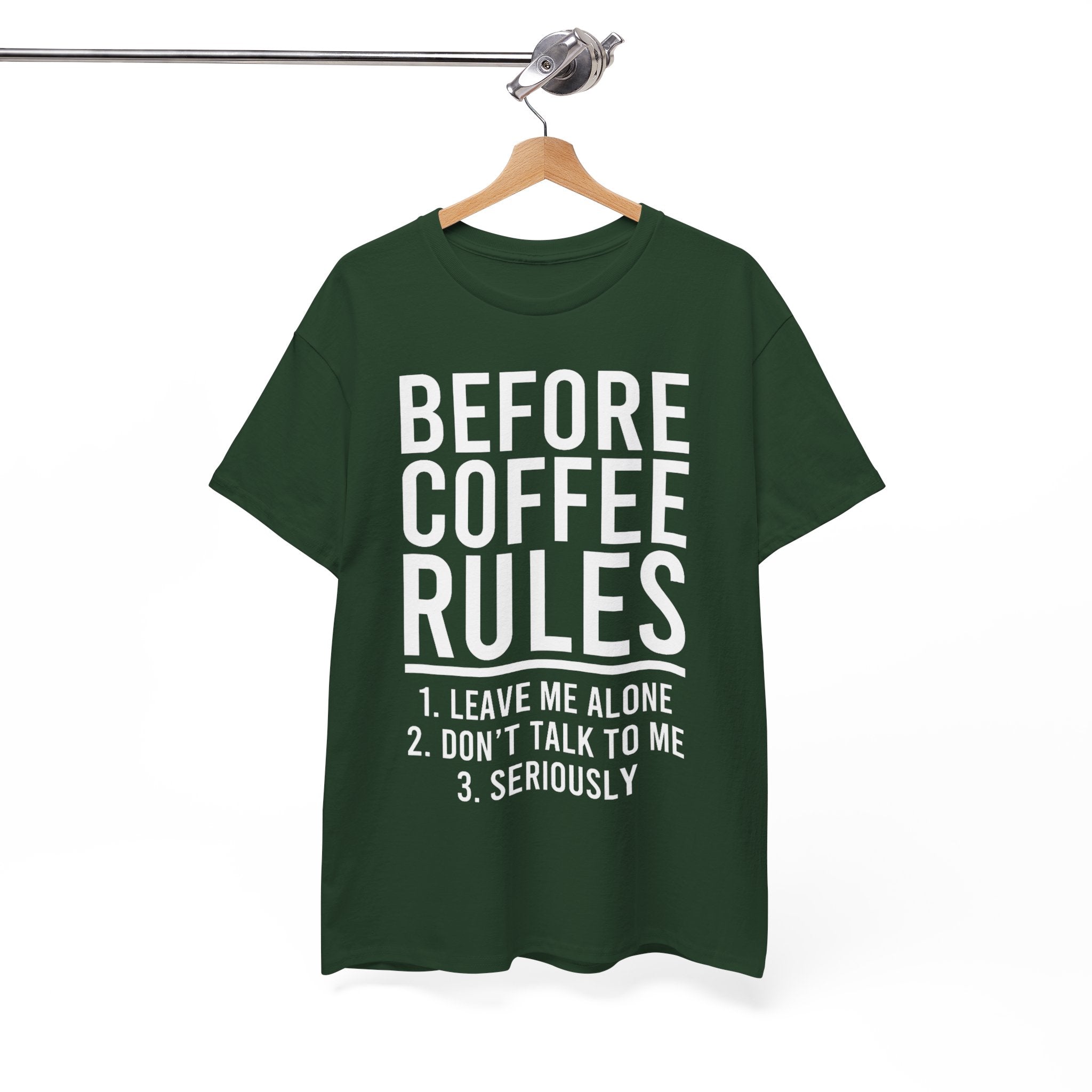 Funny "Before Coffee Rules" T-Shirt – Leave Me Alone Morning Coffee Tee