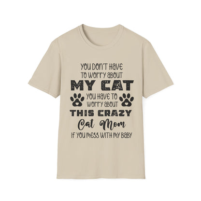 Crazy Cat Mom Unisex Softstyle T-Shirt - Perfect Gift for Cat Lovers