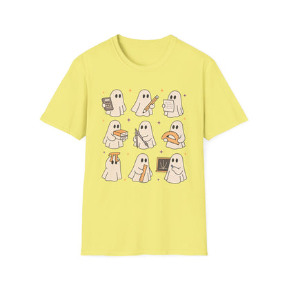 Teacher T-Shirt, Cute Ghost Design, Perfect for Fall, Trick or Teach, Unisex Tee, Gift for Teachers