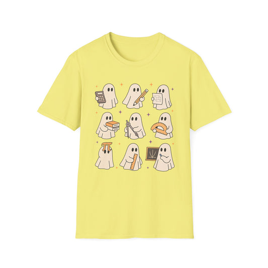 Teacher T-Shirt, Cute Ghost Design, Perfect for Fall, Trick or Teach, Unisex Tee, Gift for Teachers