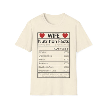 Humorous Wife Nutrition Facts T-Shirt | Perfect Gift for Spouses