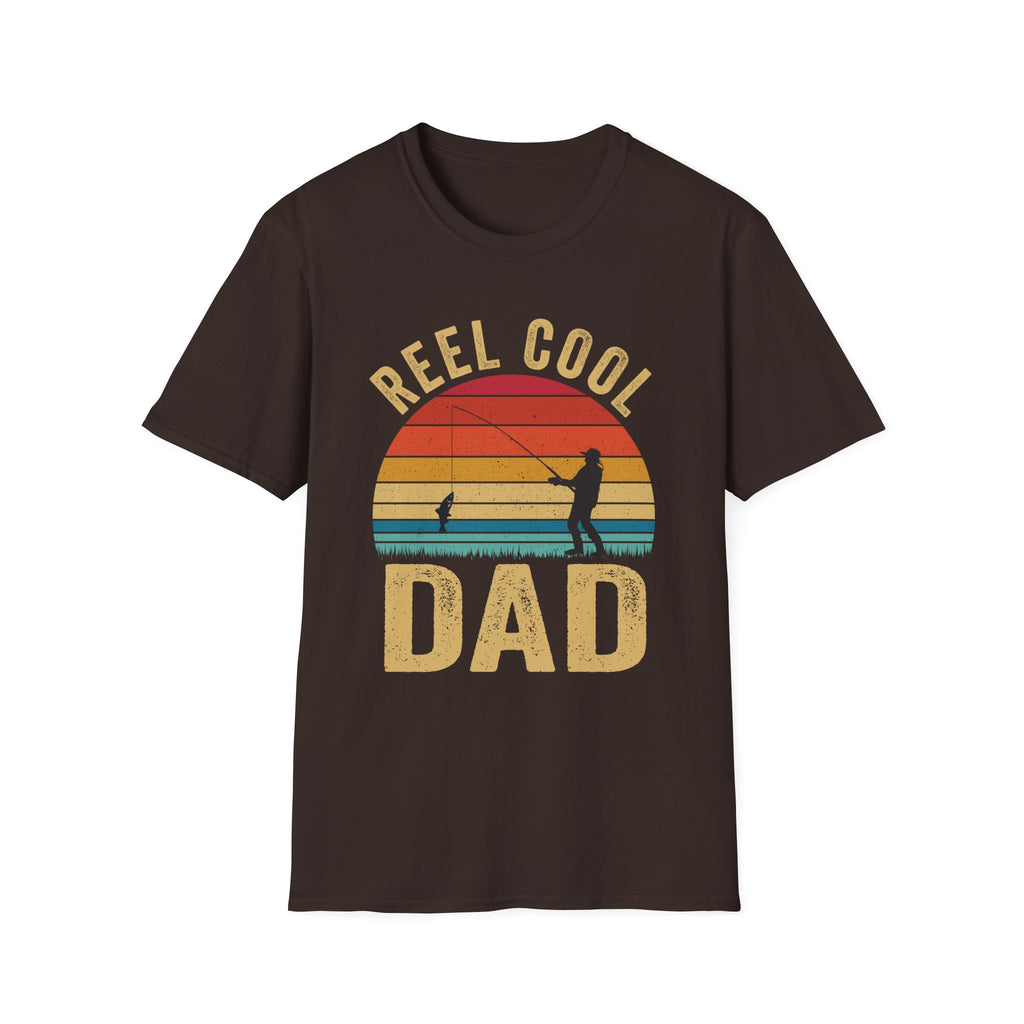 Reel Cool Dad Unisex Softstyle T-Shirt - Perfect Gift for Fishing Enthusiasts