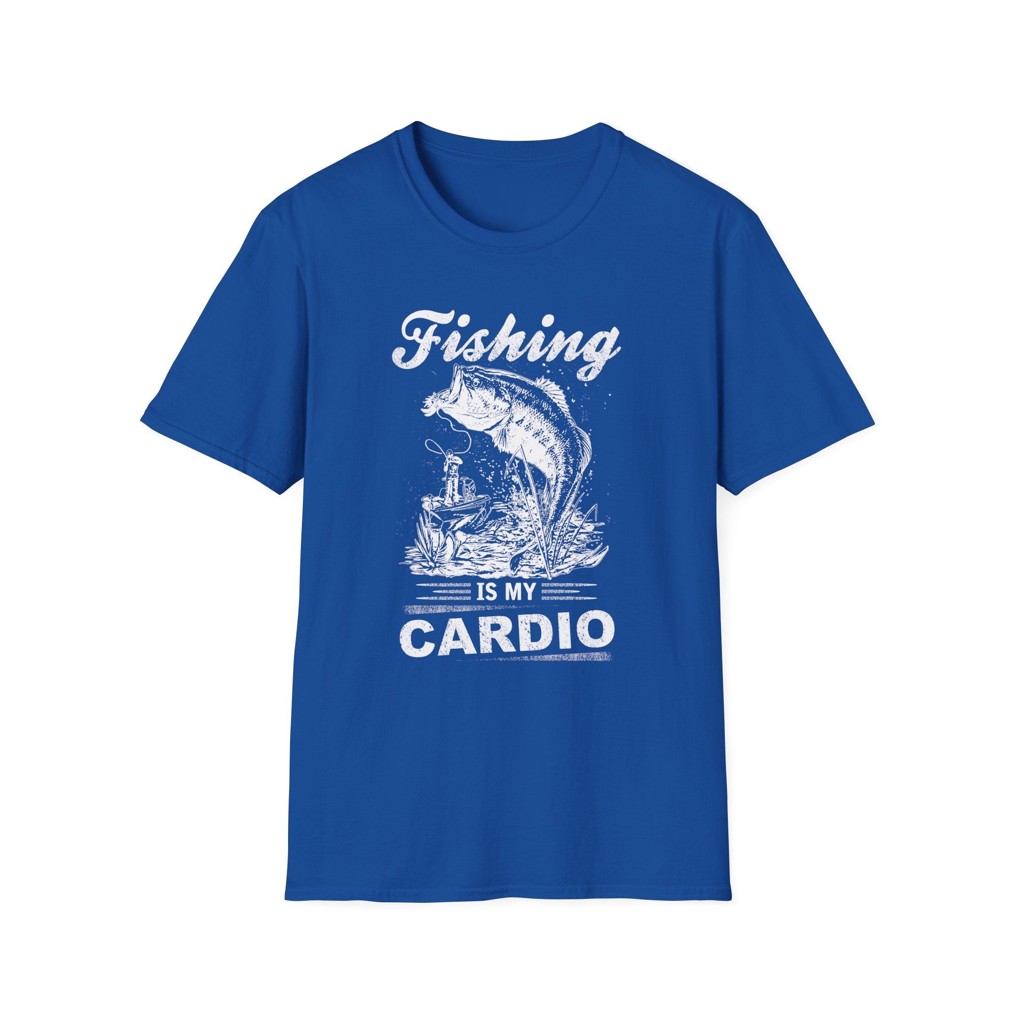 Fishing Is My Cardio Unisex Softstyle T-Shirt - Perfect for Anglers
