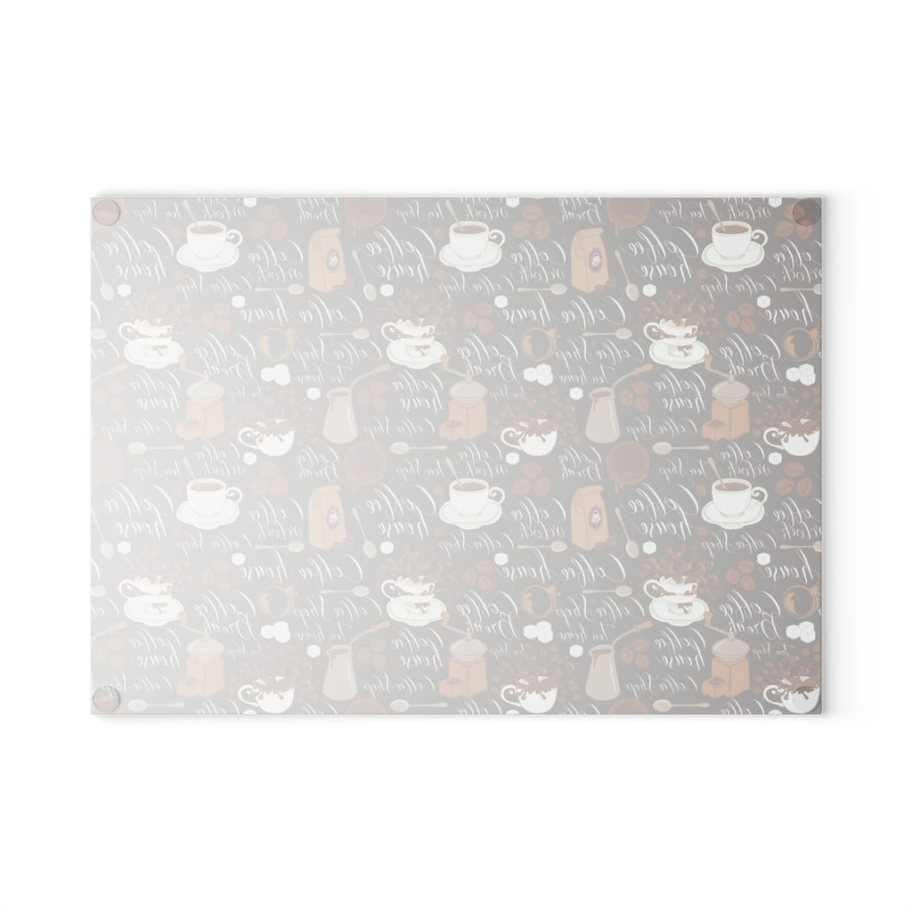 Coffee Lover's Glass Cutting Board | Kitchen Decor, Unique Gift, Home Cooking, Coffee-Themed Kitchenware, Modern Cooking Accessory
