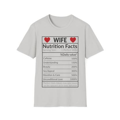 Humorous Wife Nutrition Facts T-Shirt | Perfect Gift for Spouses