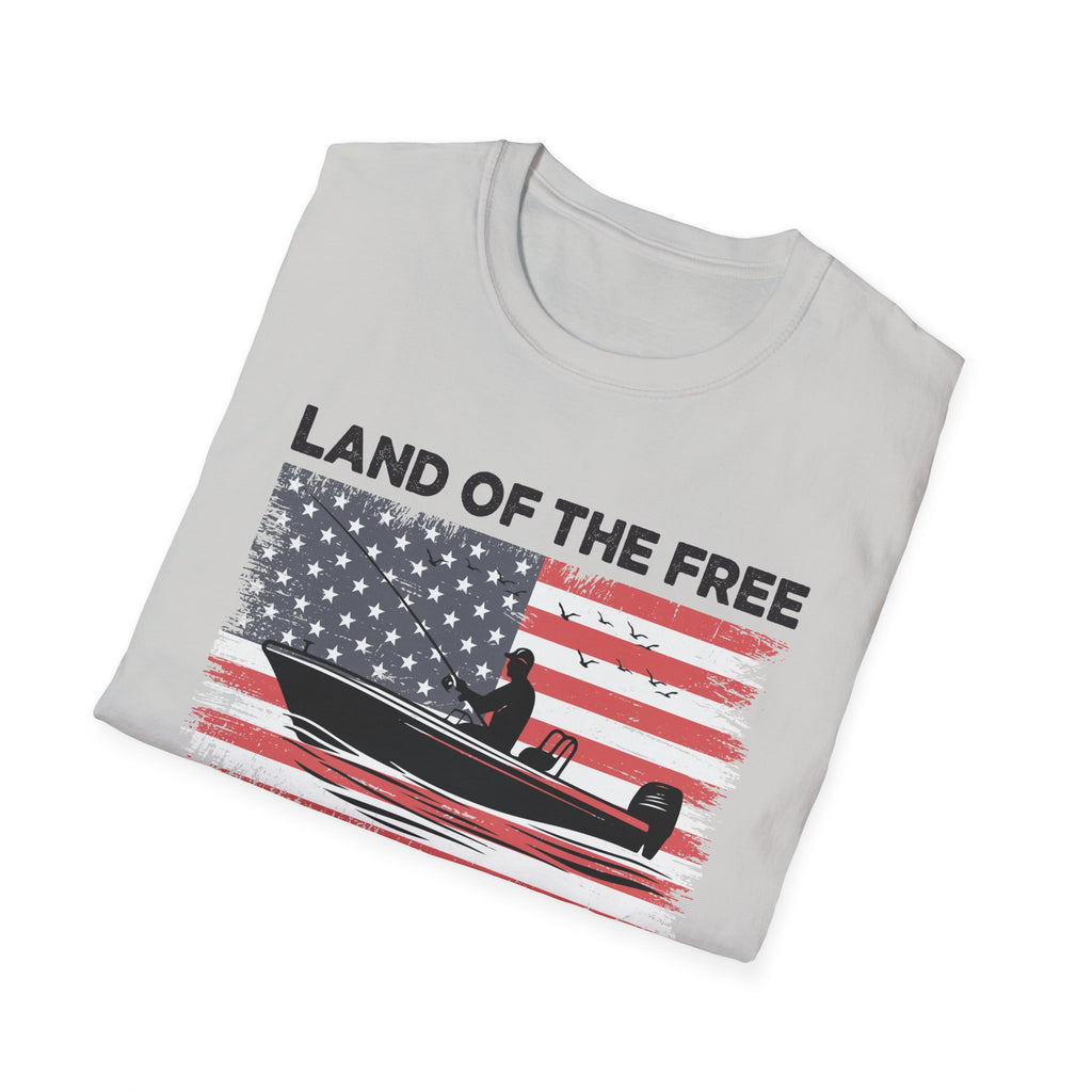 Land of the Free Fishing T-Shirt | Home of the Angler Graphic Tee for Outdoor Enthusiasts