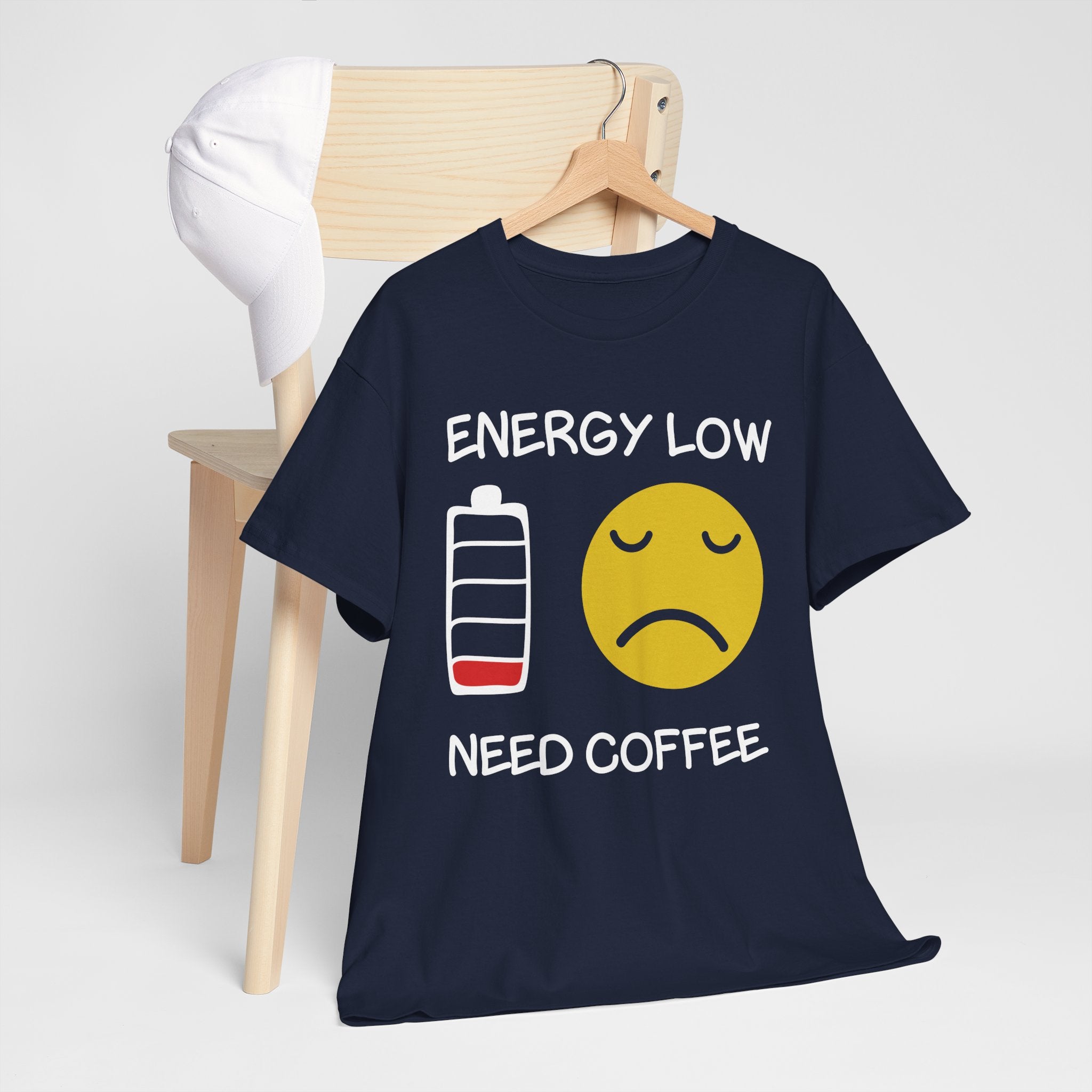 Coffee T‑Shirt — "Energy Low Need Coffee" Funny Tee