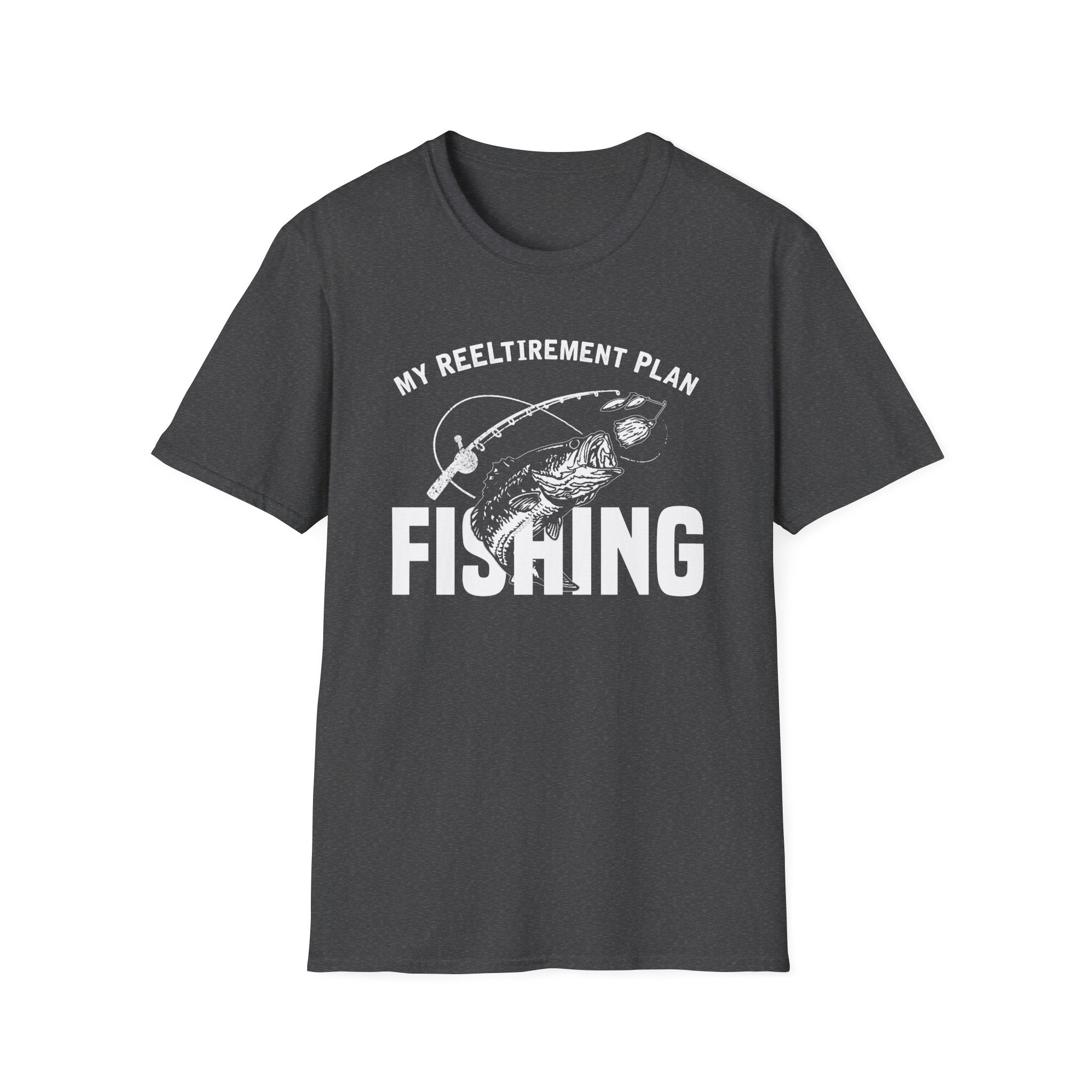 Funny Fishing Unisex Softstyle T-Shirt - My Reel Itirement Plan