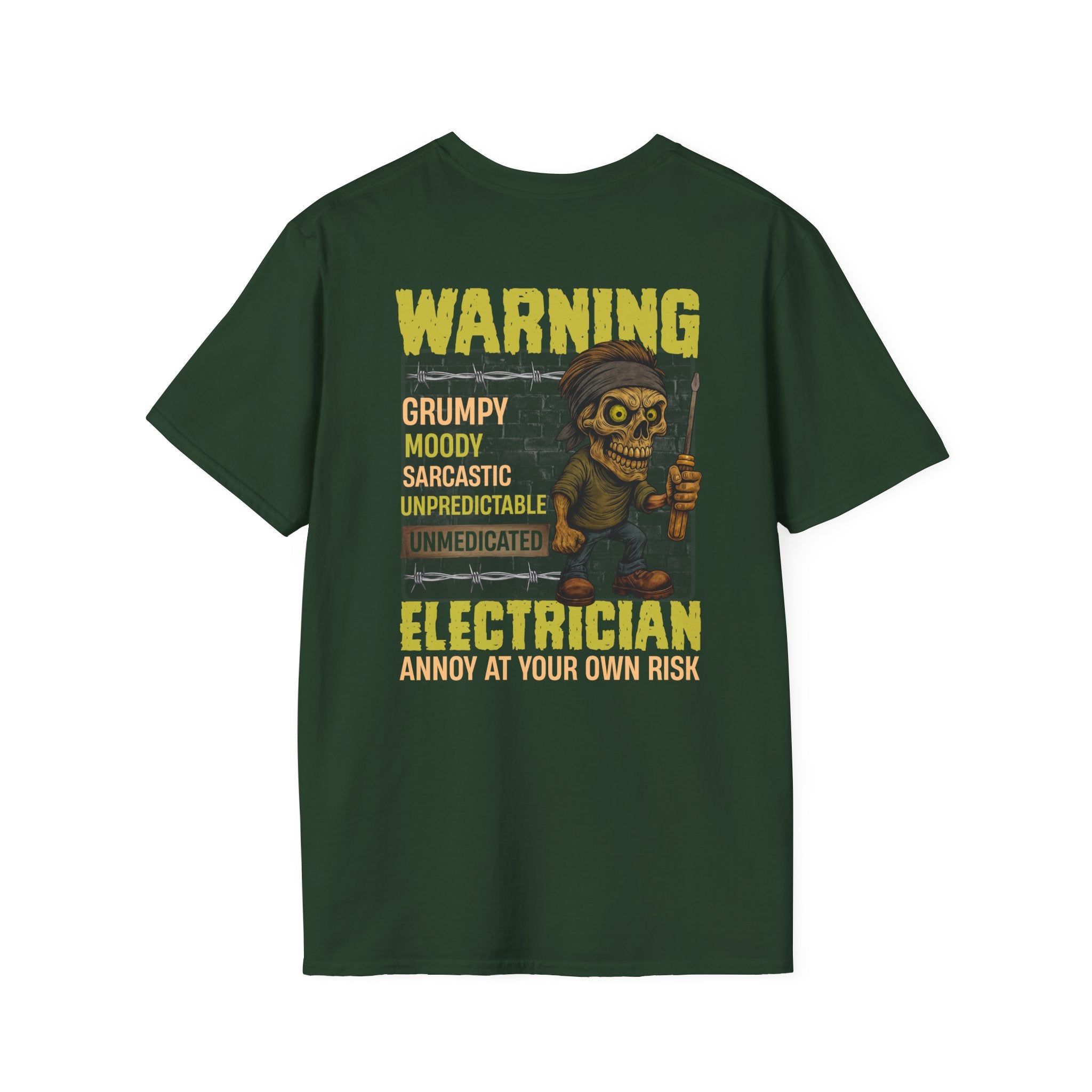Warning Electrician Grumpy Mood T-Shirt, Humorous Tee, Gifts for Electricians, Sarcastic Shirt