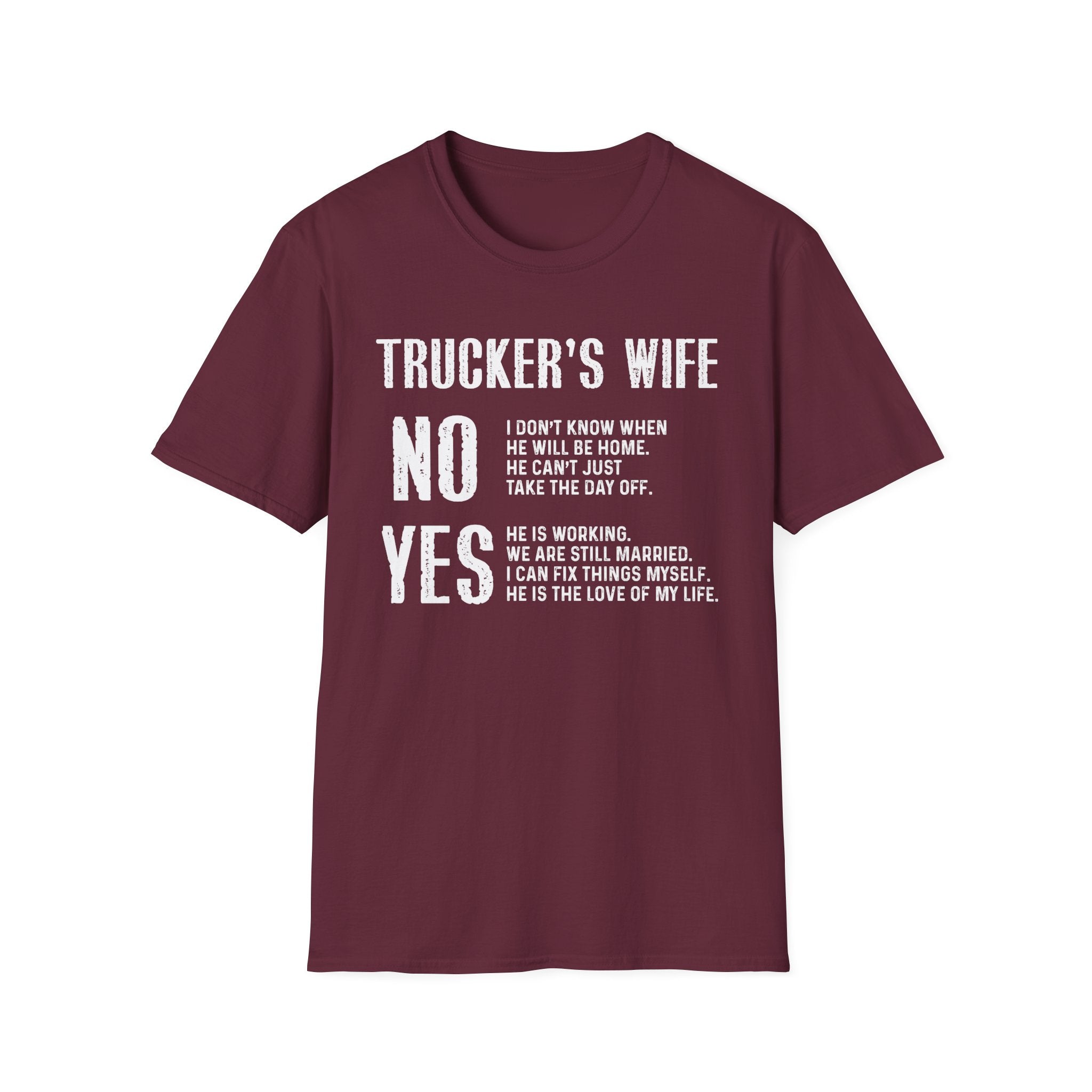Trucker's Wife Tee, Funny Unisex Jersey Tee, Wife Gift, Trucker Apparel, Casual Humor T-Shirt