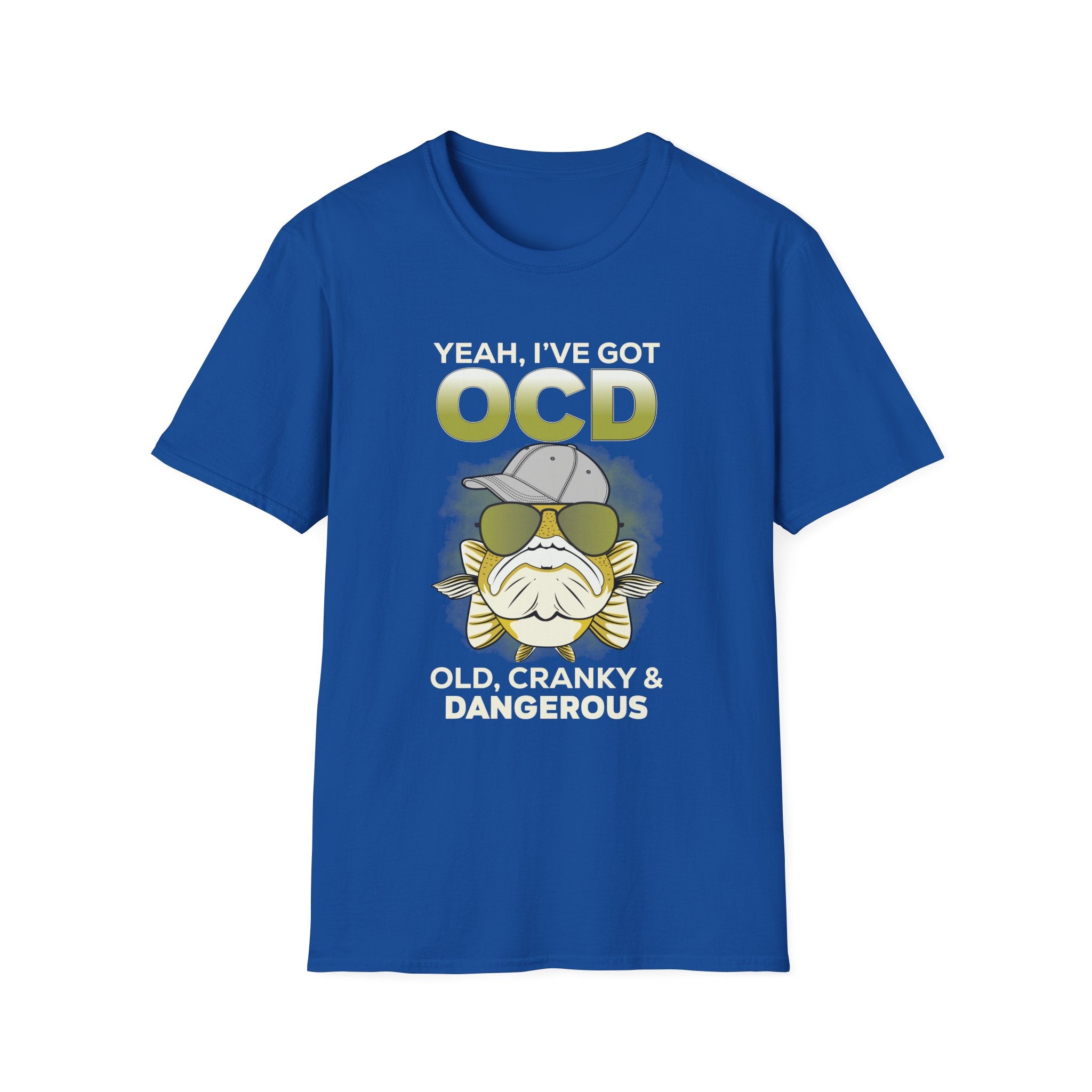 Funny OCD T-Shirt - Old, Cranky & Dangerous Graphic Tee for Fishing Enthusiasts