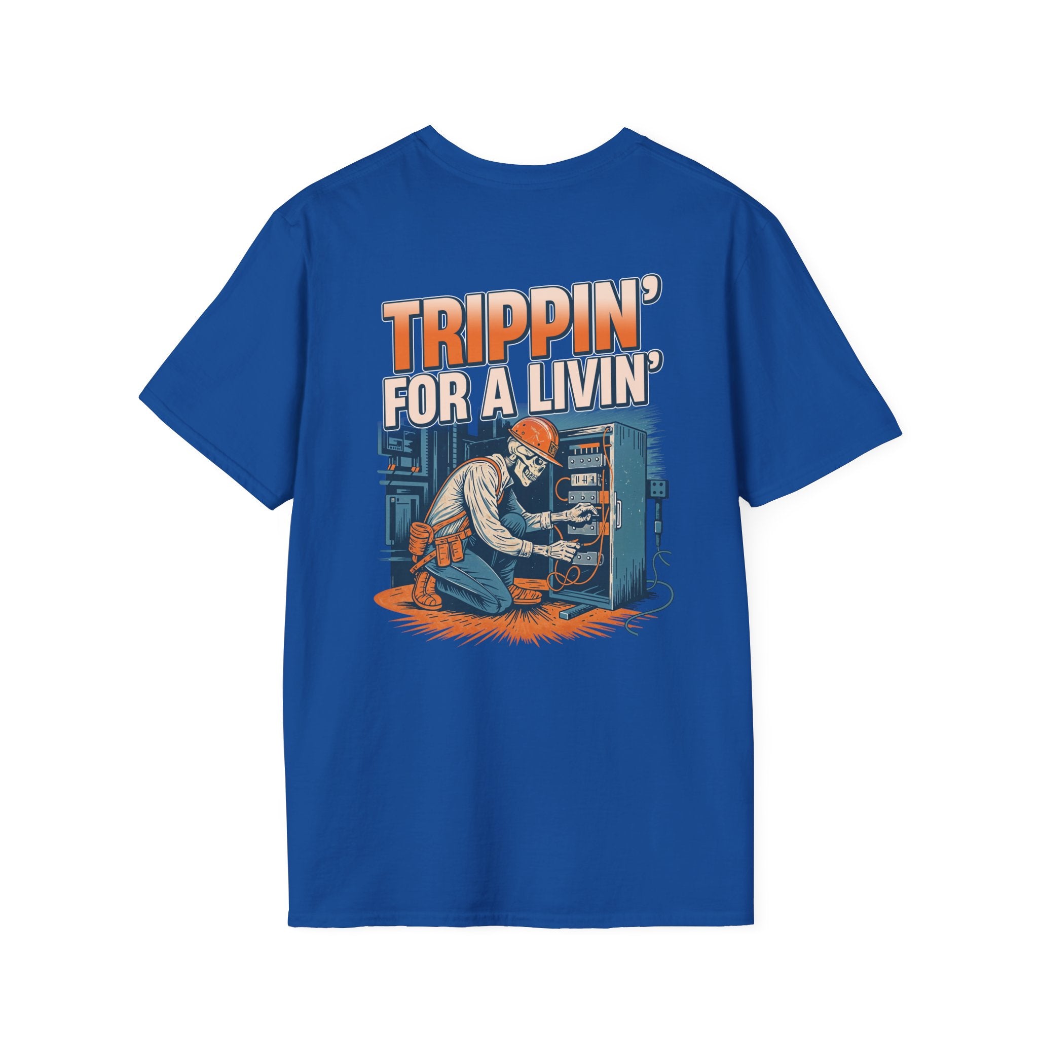 Trippin' for a Livin' Graphic Tee, Perfect for Electricians, Casual Wear, Gift for Him