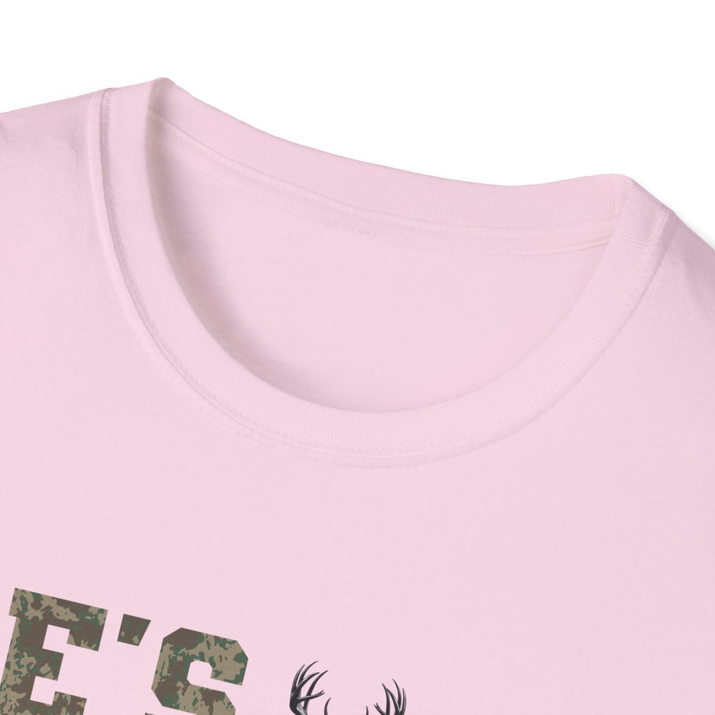 Men's Camo Print Hunting T-Shirt - He's Hunting