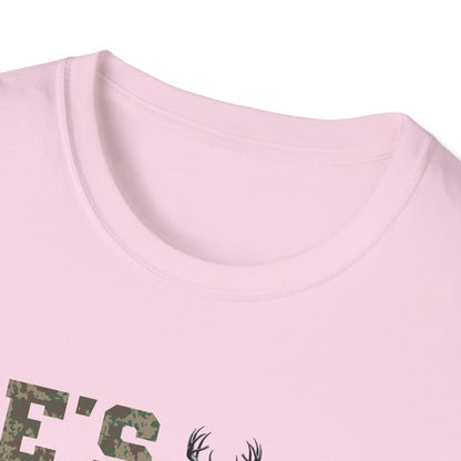 Men's Camo Print Hunting T-Shirt - He's Hunting