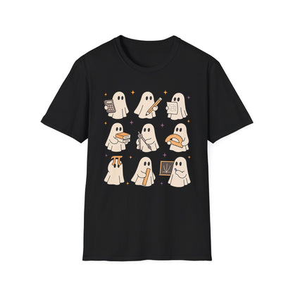 Teacher T-Shirt, Cute Ghost Design, Perfect for Fall, Trick or Teach, Unisex Tee, Gift for Teachers