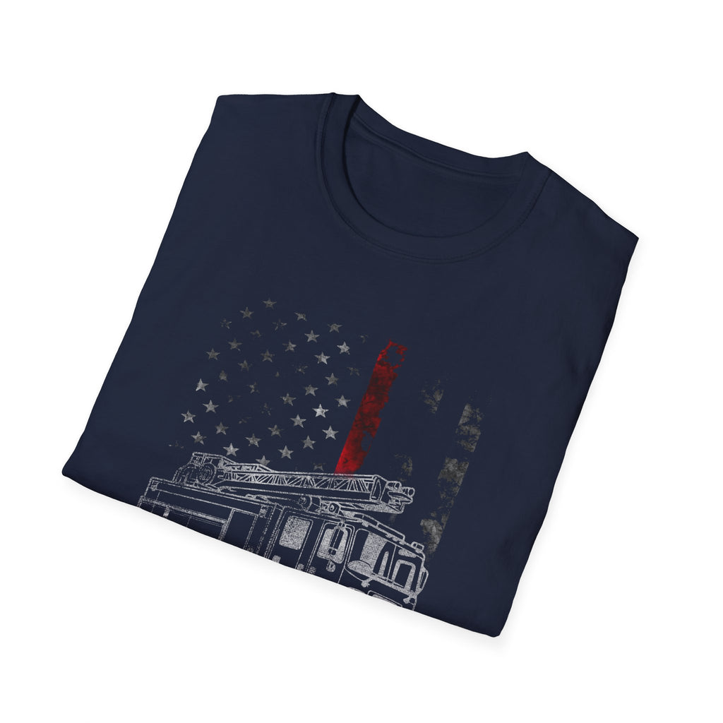 Patriotic Firefighter Graphic T-Shirt | Unisex Softstyle Tee for Heroes,,,..
