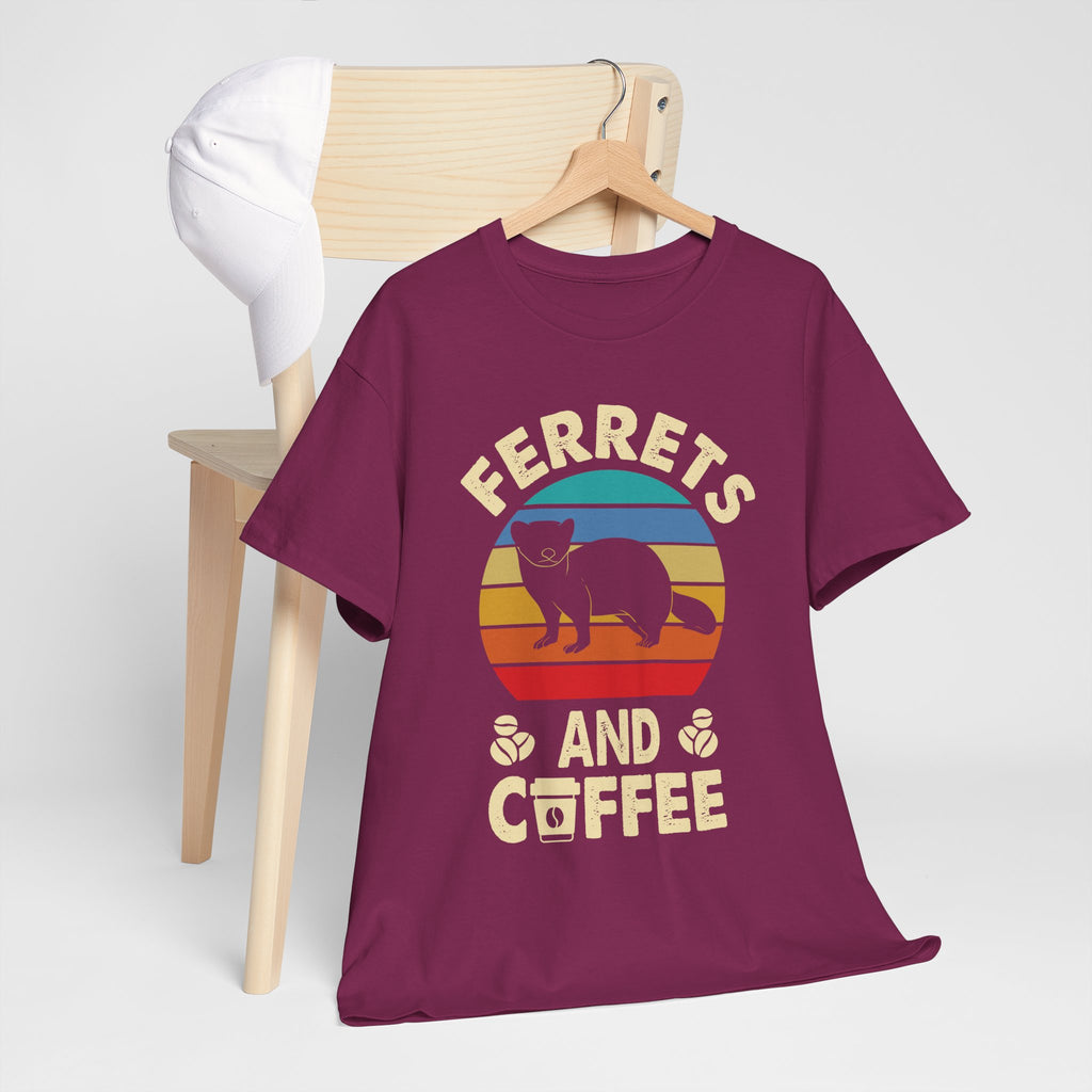 Ferrets and Coffee T-Shirt – Vintage Sunrise Ferret Lover Tee