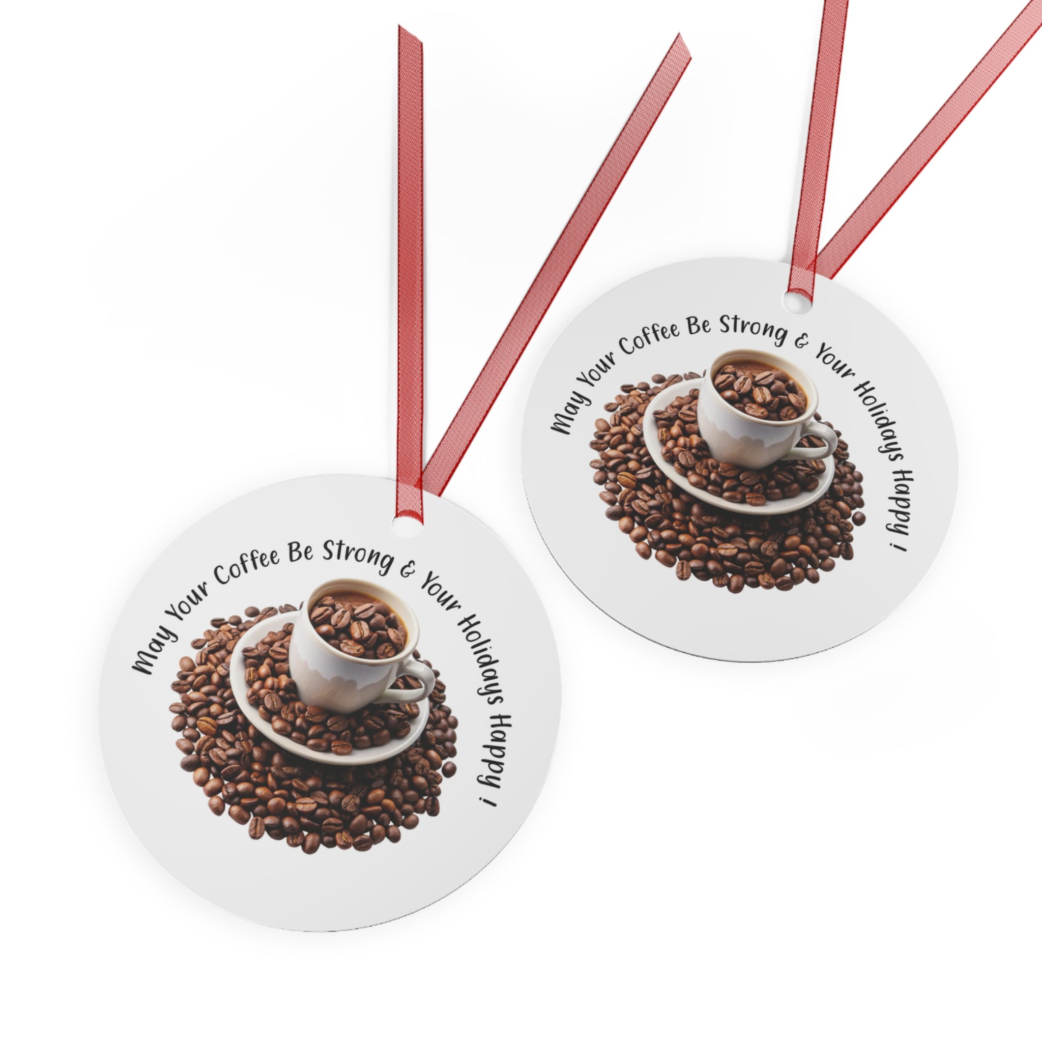 Coffee Lovers Metal Ornaments - Holiday Decorations, Unique Gifts, Ornaments, Coffee-Themed Decor