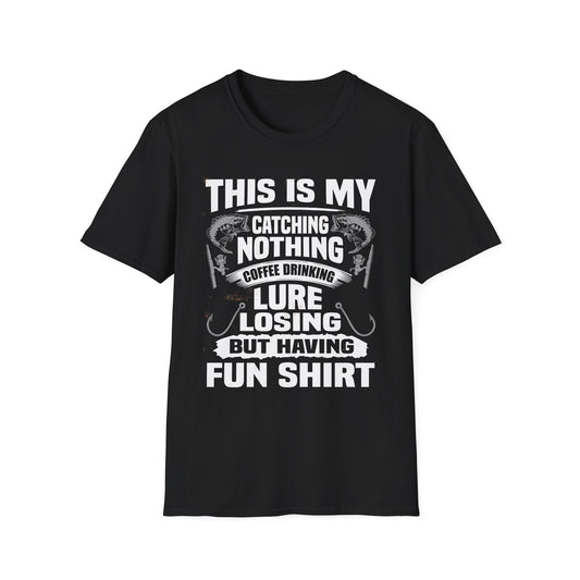 Fishing Humor T-Shirt, Fun Fishing Tee, Gift for Fisherman, Coffee Drinking Shirt, Casual Fishing Apparel, Outdoor Adventure Clothing