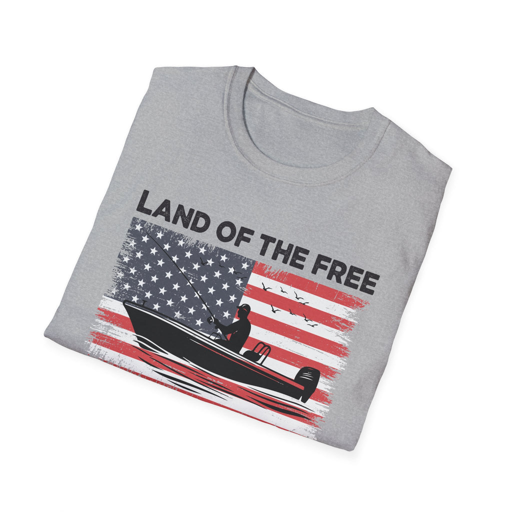 Land of the Free Fishing T-Shirt | Home of the Angler Graphic Tee for Outdoor Enthusiasts